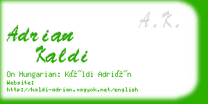 adrian kaldi business card